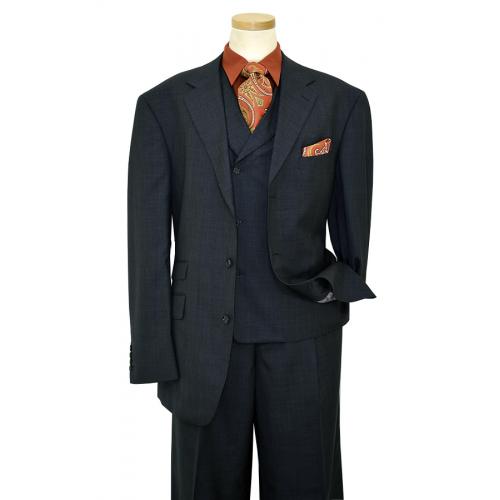 Extrema Charcoal Grey Super 140's Wool Vested Suit 90159/1